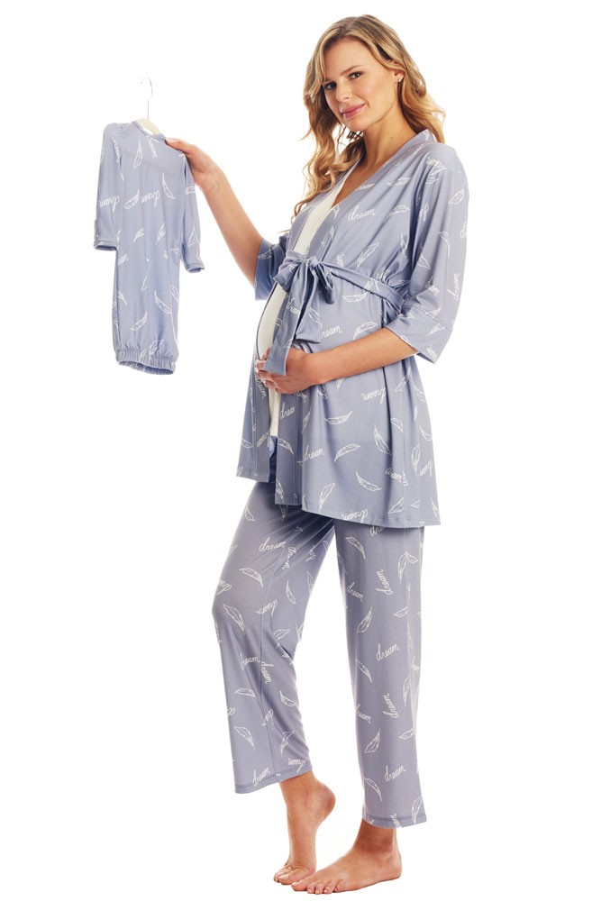 Analise 5-Piece Mom and Baby Maternity and Nursing PJ Set (Dream)