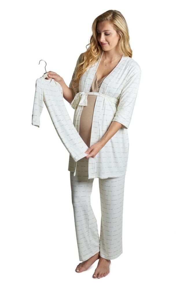 Analise 5-Piece Mom and Baby Maternity and Nursing PJ Set (Love)