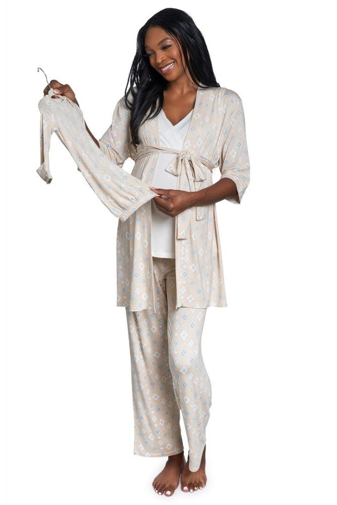 Analise 5-Piece Mom and Baby Maternity and Nursing PJ Set in
