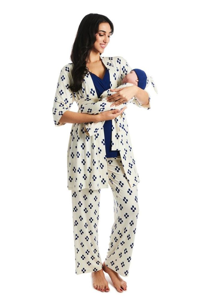 Belabumbum Lounge Chic Maternity & Nursing 3-pc. Pajama & Robe Set