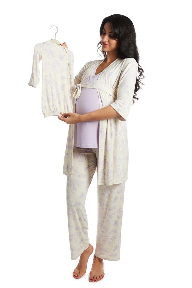 Analise 5-Piece Mom and Baby Maternity and Nursing PJ Set (Bali)