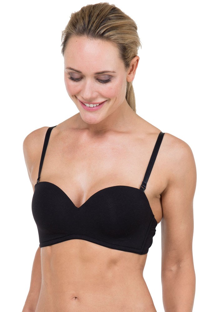 Marlie Bamboo Adjustable Straps with Flexible-Wireless Cup Nursing Bra (Black)