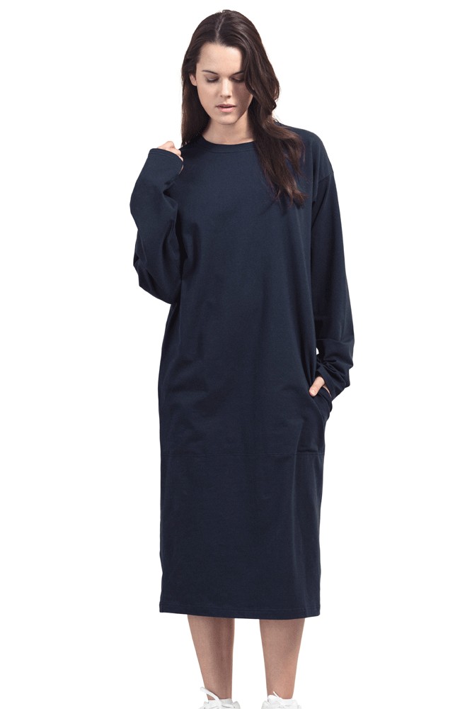 Boob Design BFF Organic Oversized Fit Maternity & Nursing Dress (Midnight Blue)