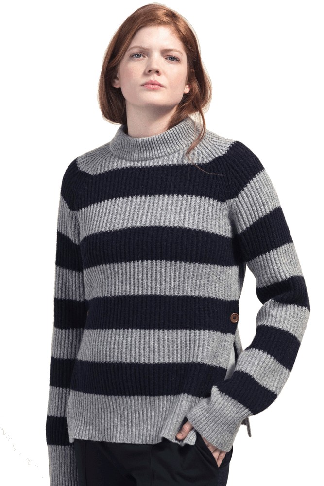 Boob Design Jacquelin Wool Knit Nursing Sweater (Grey Melange/Midnight Blue)