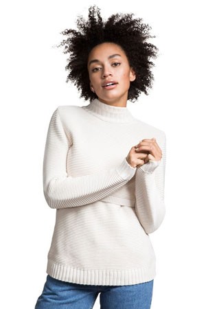 Boob Design Elisa Rib Knitted Organic Cotton Nursing Sweater (Tofu)