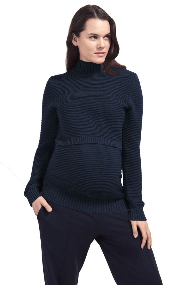 Boob Design Elisa Rib Knitted Organic Cotton Nursing Sweater (Midnight Blue)