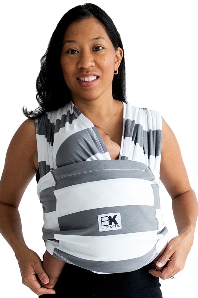 Baby K'tan Printed Baby Carrier (Charcoal Stripe)