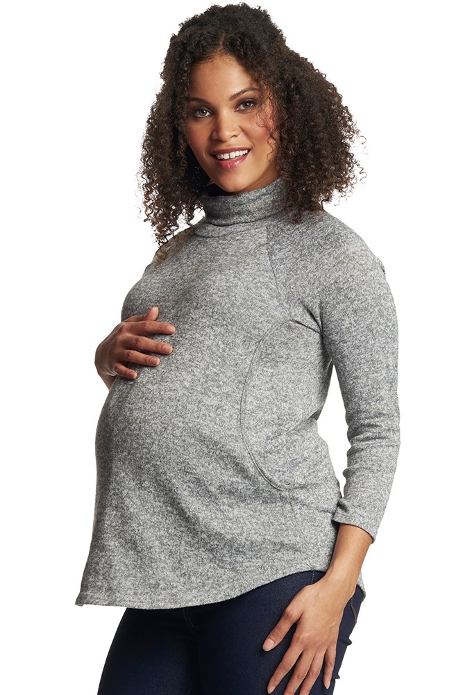Teresa Maternity & Nursing Sweater (Heather Grey)