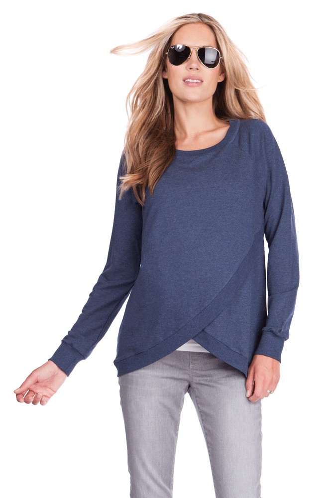 Seraphine Sybil Maternity & Nursing Sweatshirt (Blue Marl)