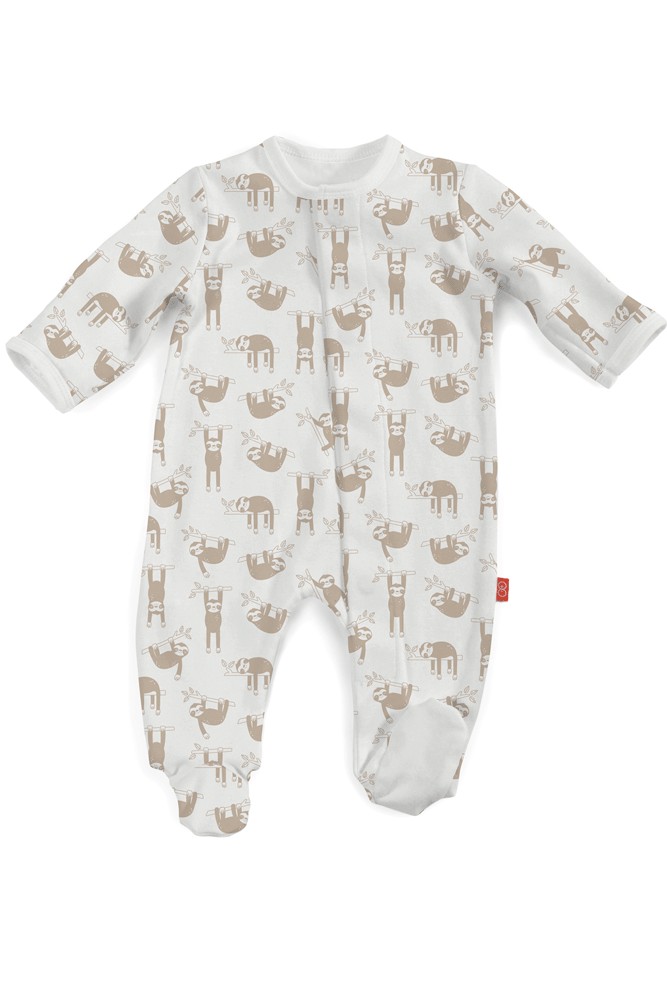 Magnificent Baby Magnetic Me™ Organic Cotton Footie (Silly Sloths)