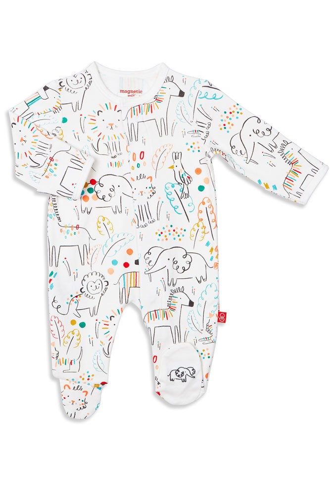 Magnetic Me™ by Magnificent Baby 100% Organic Cotton Footie (Pop Jungle)