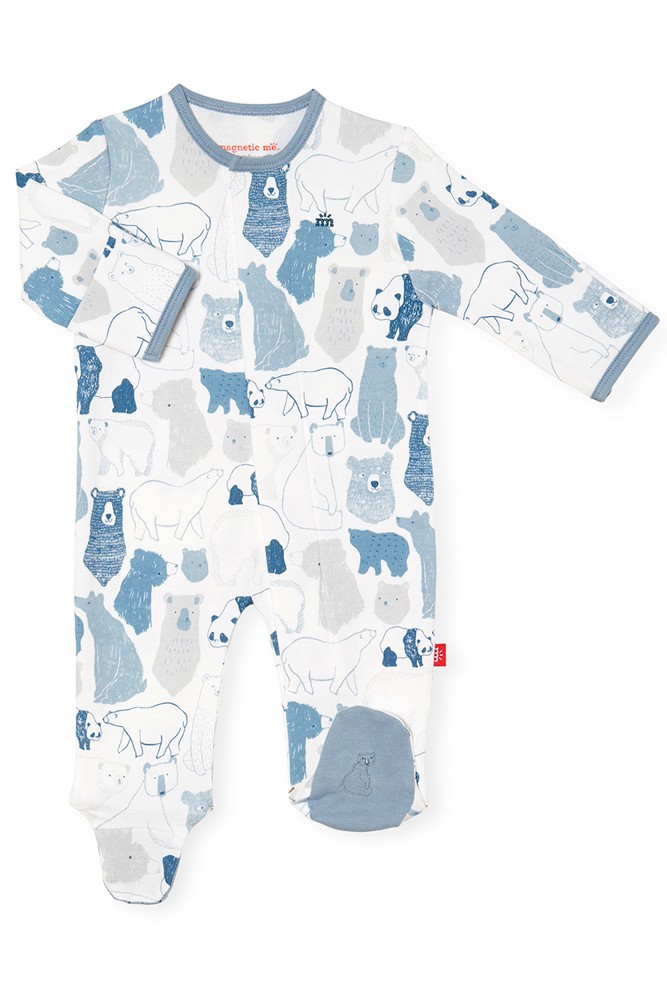 Magnetic Me™ 100% Organic Cotton Magnetic Baby Footie (Unbearable Cute)