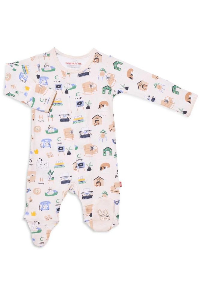 Magnetic Me™ 100% Organic Cotton Magnetic Baby Footie (Cozy Days)