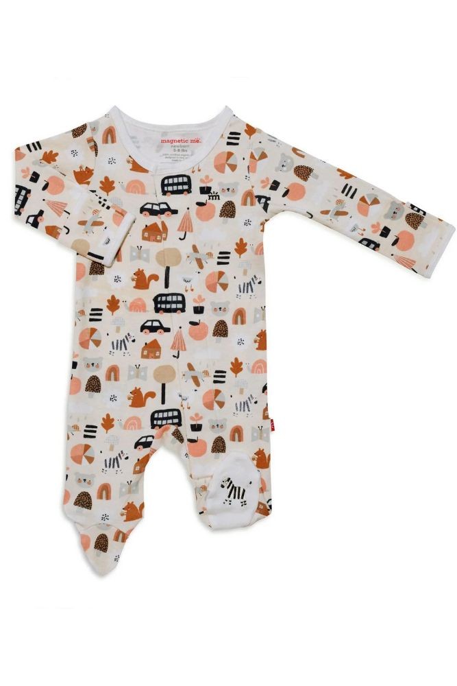 Magnetic Me™ 100% Organic Cotton Magnetic Baby Footie (Variety Society)