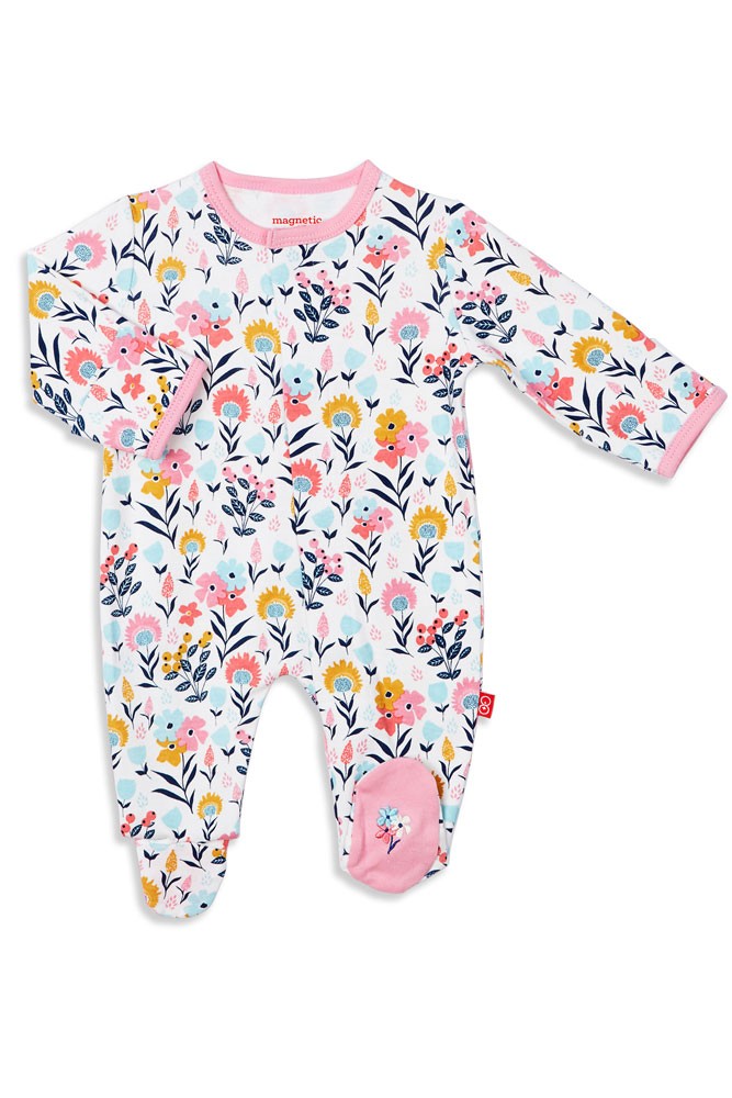 Magnetic Me™ by Magnificent Baby 100% Organic Cotton Footie (Sussex Floral)