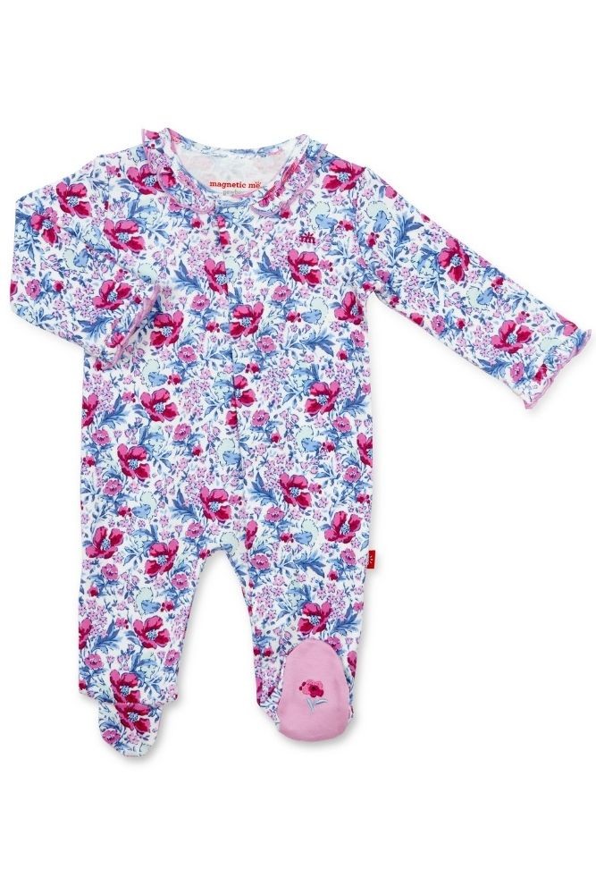 Magnetic Me™ 100% Organic Cotton Magnetic Baby Footie (Darlington Floral)