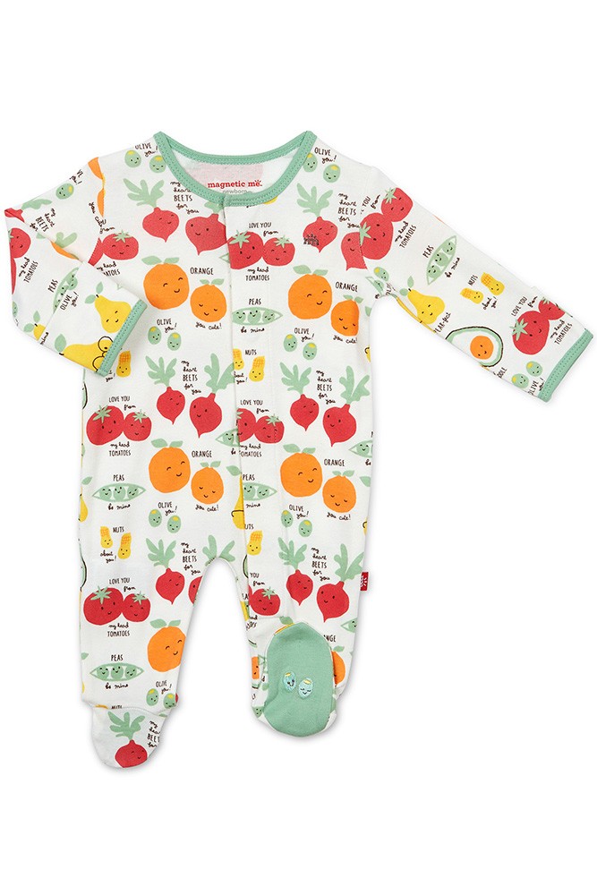 Magnetic Me™ 100% Organic Cotton Magnetic Baby Footie (Perfect Puns)