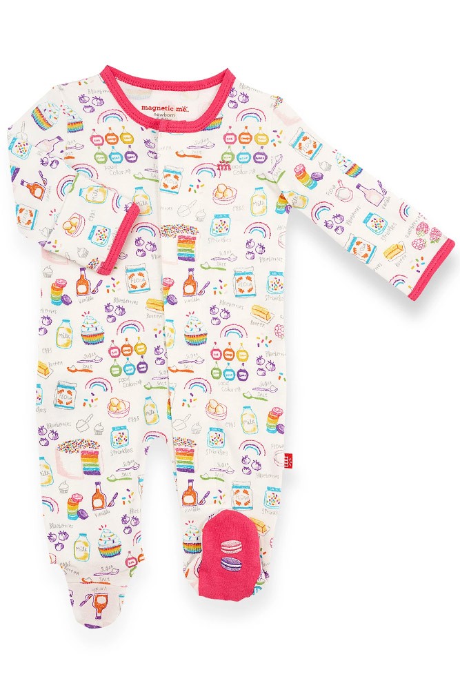 Magnetic Me™ 100% Organic Cotton Magnetic Baby Footie (Rainbow Sprinkles)