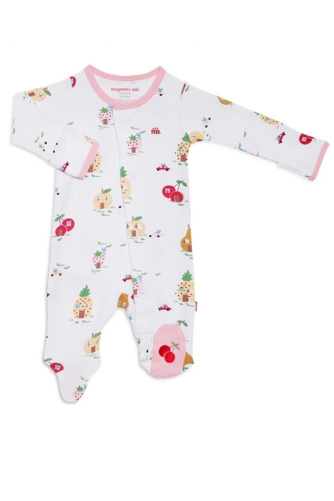 Magnetic Me™ 100% Organic Cotton Magnetic Baby Footie (Home Sweet Home)