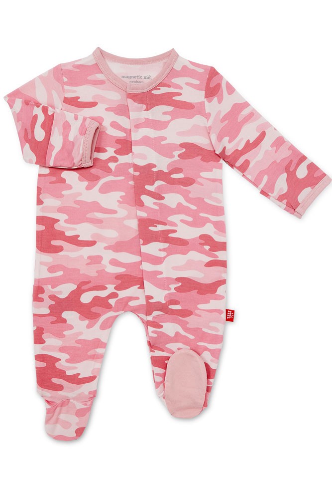 Magnetic Me™ Modal Magnetic Baby Footie (Pink Camo Chic)