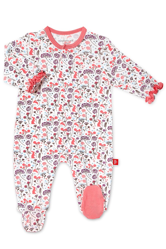 Magnetic Me™ Modal Magnetic Baby Footie (Beatrix Floral)