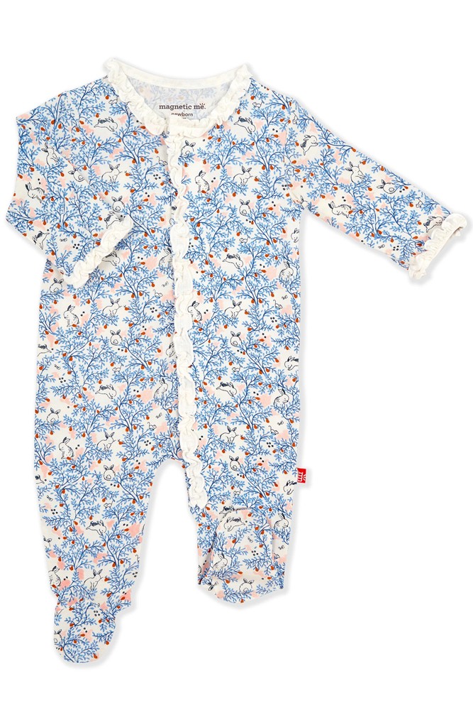 Magnetic Me™ Modal Magnetic Baby Footie (Somebunny Floral)