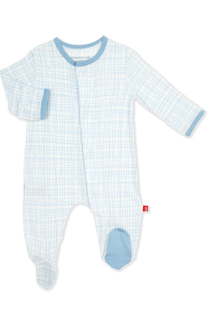 Magnetic Me™ Modal Magnetic Baby Footie (Greenwich Plaid)