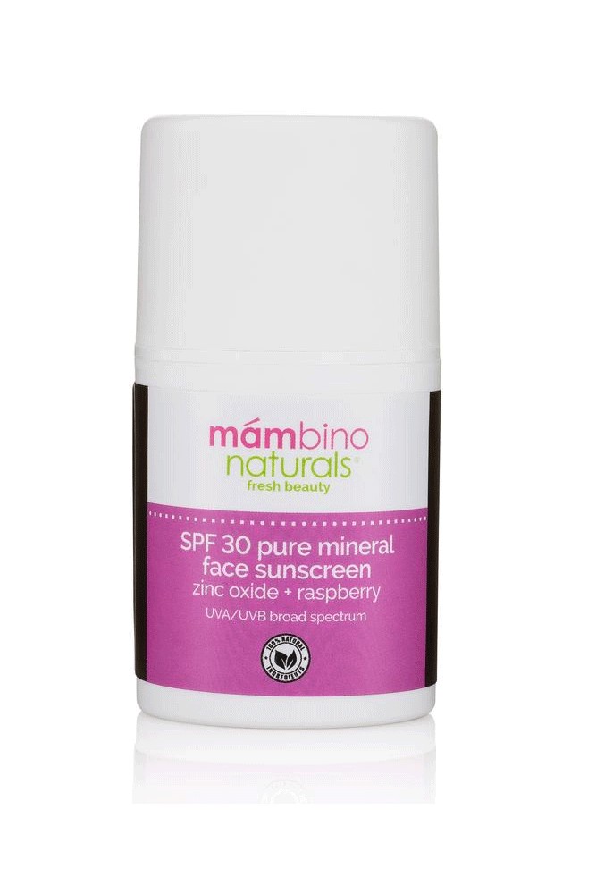 Mambino Organics SPF 30 Pure Mineral Face Sunscreen/Non Nano Zinc & Raspberry