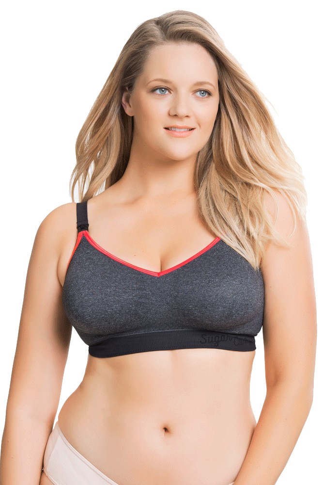 Sugar Candy Crush Fuller Bust Seamless Nursing Bra in Charcoal by