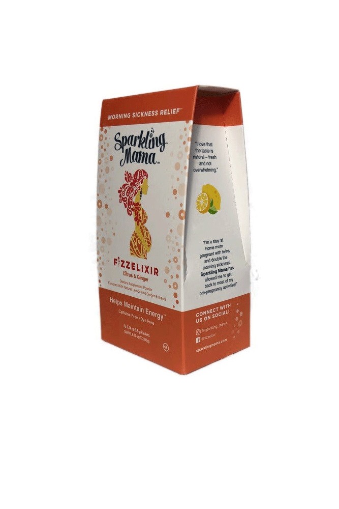 Sparkling Mama Morning Sickness Relief B6 & Mg Effervescent Drink 8-Pack (Citrus and Ginger)