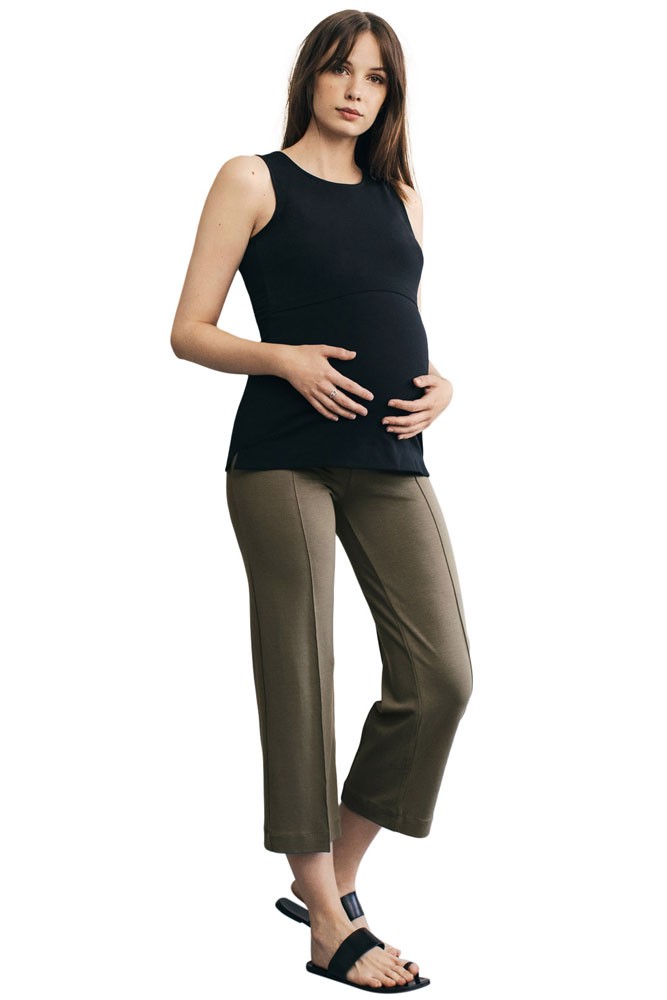 Boob Design Once-on-Never-Off Cropped Trousers (Olive Leaf)
