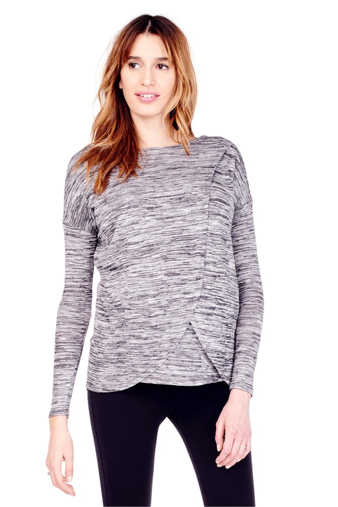 Ingrid & Isabel Womens Maternity Long Sleeve Crossover Top 