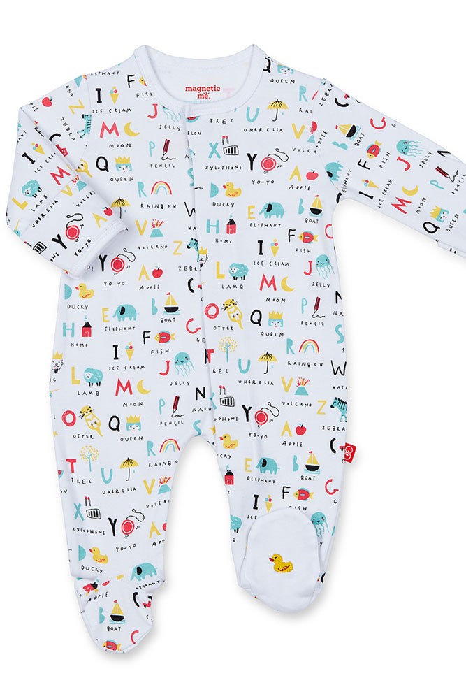 Magnetic Me™ by Magnificent Baby Cotton Baby Footie (ABC Love)
