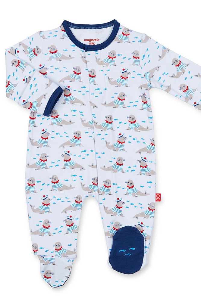 Magnificent Baby Magnetic Me™ Cotton Petit Marin Baby Boy Footie (Petit Marin)