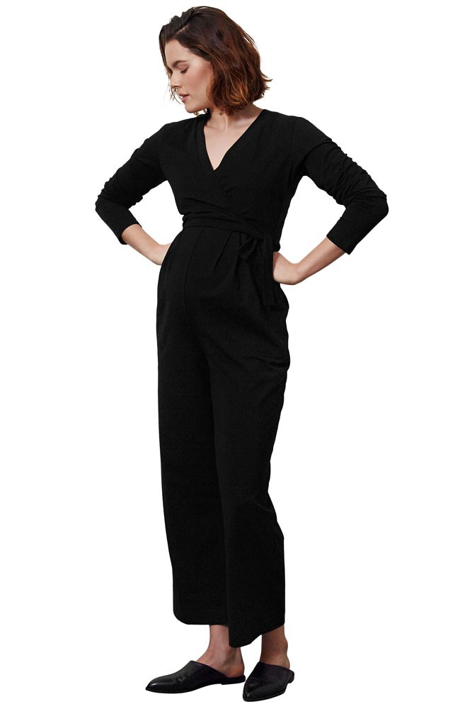 Boob Design Amelia Organic 3/4 Sleeve Maternity & Nursing Jumpsuit (Black)