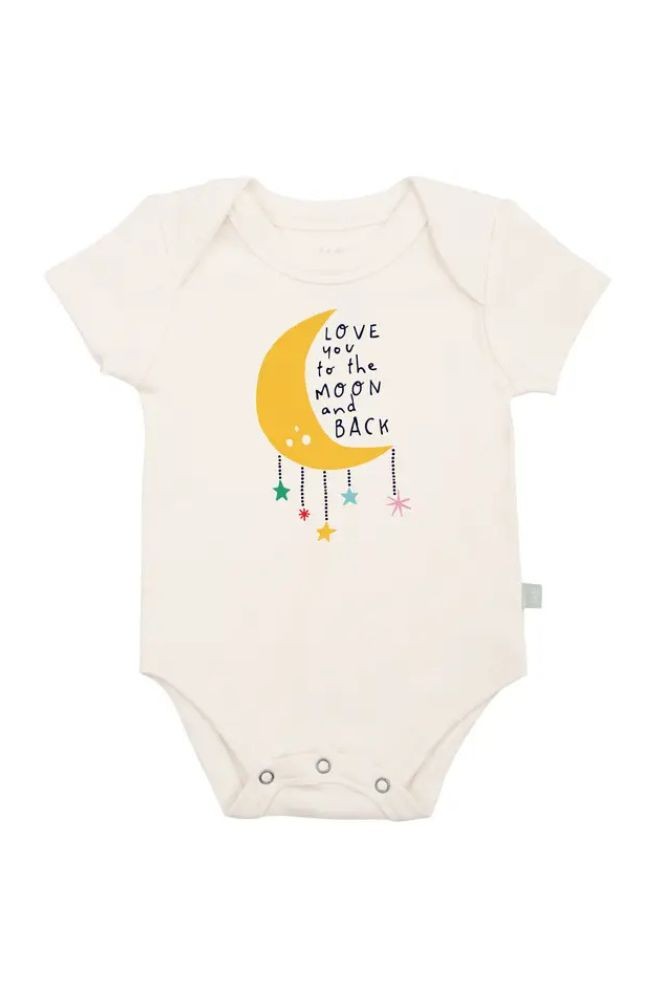 Finn + Emma Graphic Organic Bodysuit (Moon and Back)