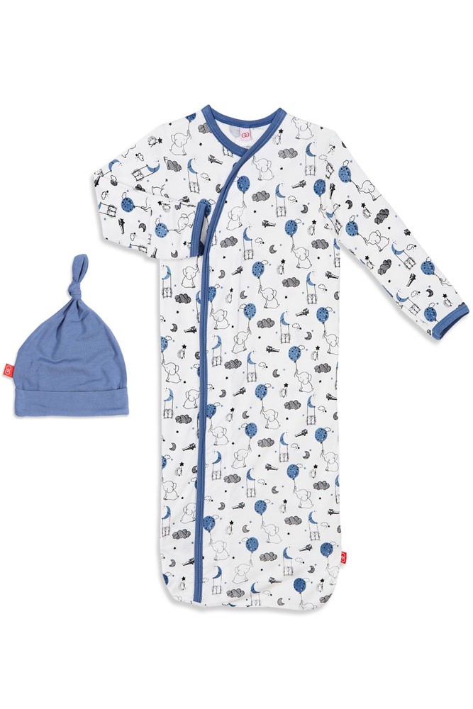 Magnetic Me™ by Magnificent Baby Modal Gown & Hat Set (Blue Skylark)
