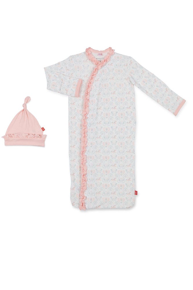 Magnetic Me™ Modal Magnetic Baby Gown & Hat Set (Carousel)
