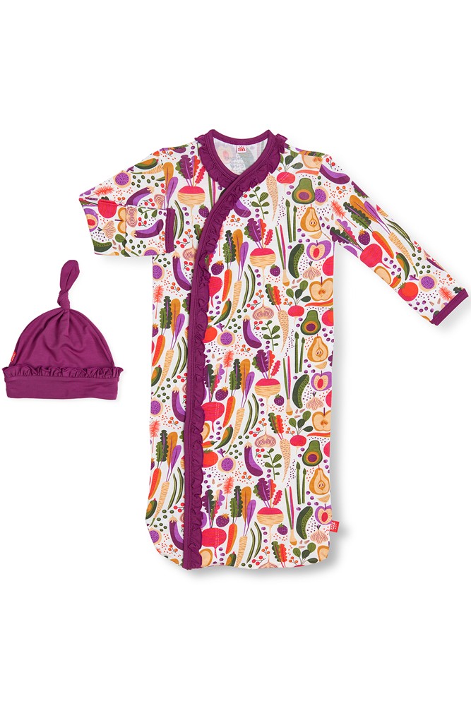 Magnetic Me™ Modal Magnetic Baby Gown & Hat Set (Homegrown)