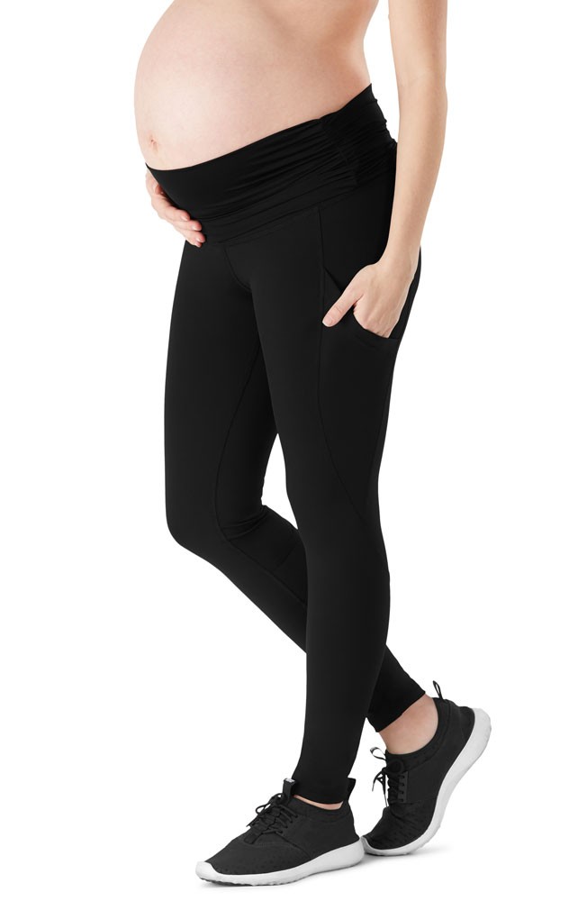 Seraphine Tammy Under Bump Bamboo Maternity Leggings (Black)