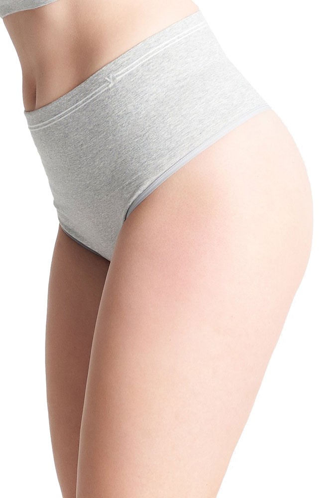 Yummie Cotton Seamless Shaping Thong in Heather Grey