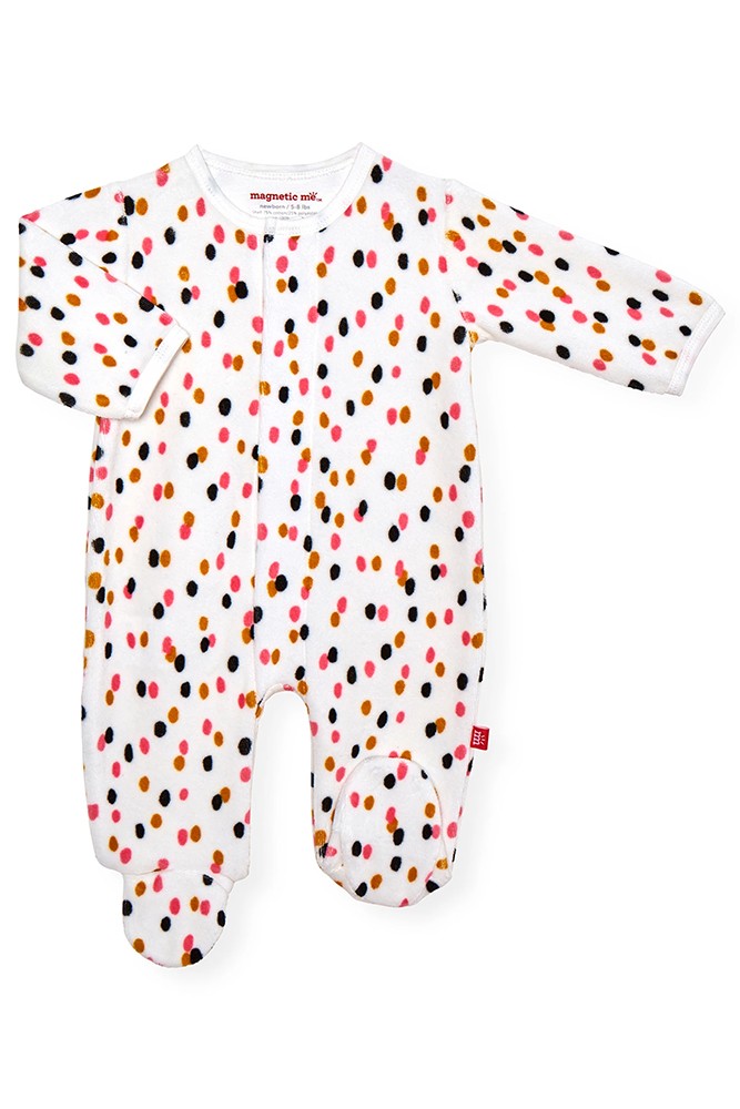 Magnetic Me™ Velour Magnetic Baby Footie (Confetti)