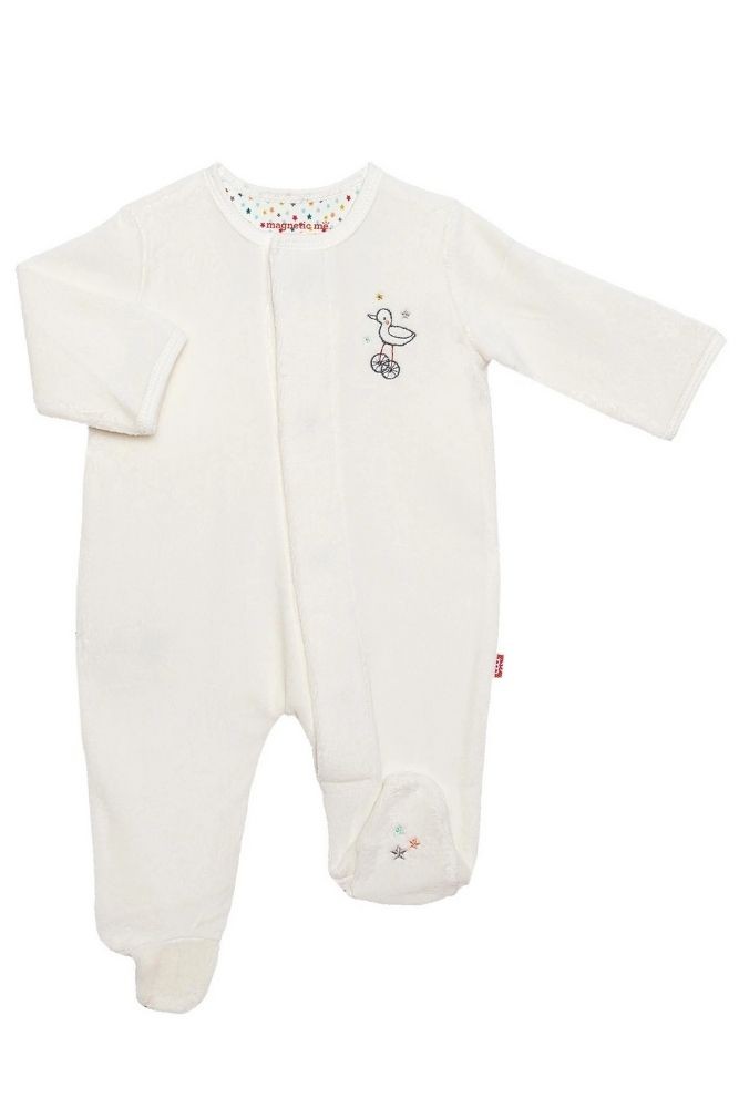 Magnetic Me™ Velour Magnetic Baby Footie (Welcome Baby)