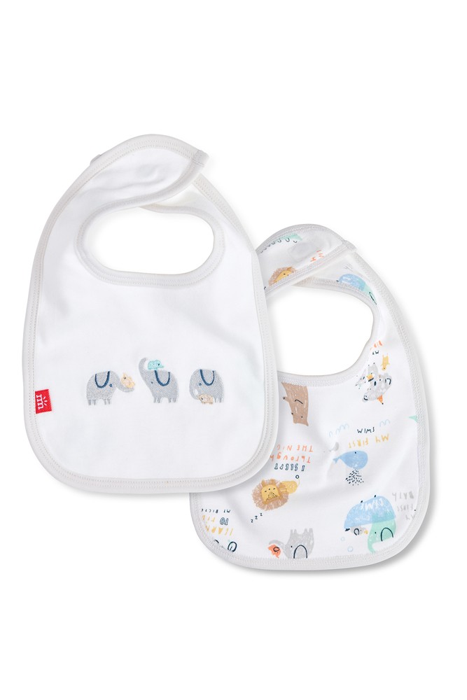 Magnetic Me™ 100% Organic Cotton Magnetic Reversible Bib (My Year of Firsts)