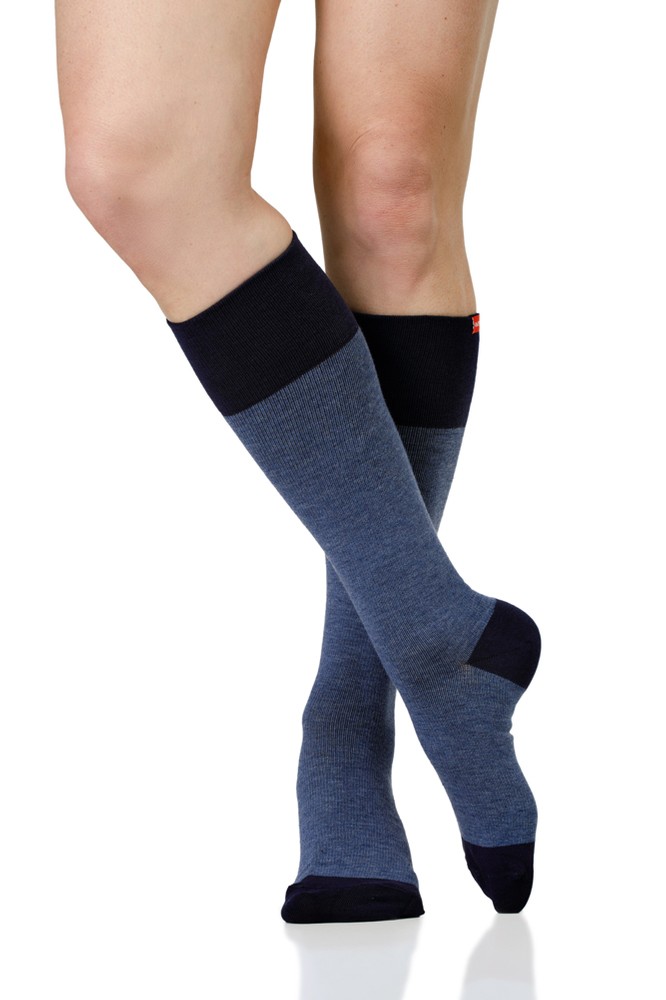 Vim & Vigr 15-20 mmHg Compression Socks - Cotton (Heathered Colllection: Navy)