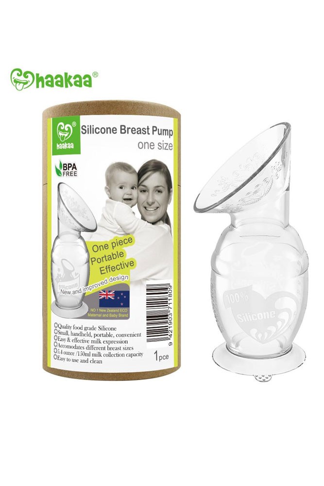 Haakaa Silicone Breast Pump (Generation 2) with Suction Base (5 oz) (Clear)