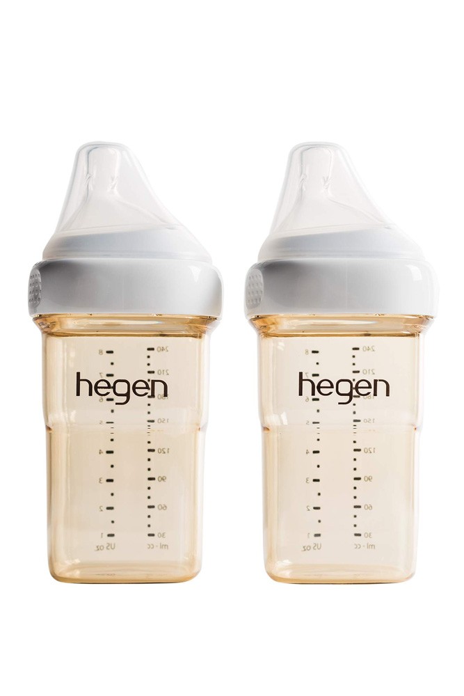 Hegen PCTO™ 240ml/8oz Feeding Bottle PPSU, 2-Pack with Medium Flow Teats (White)