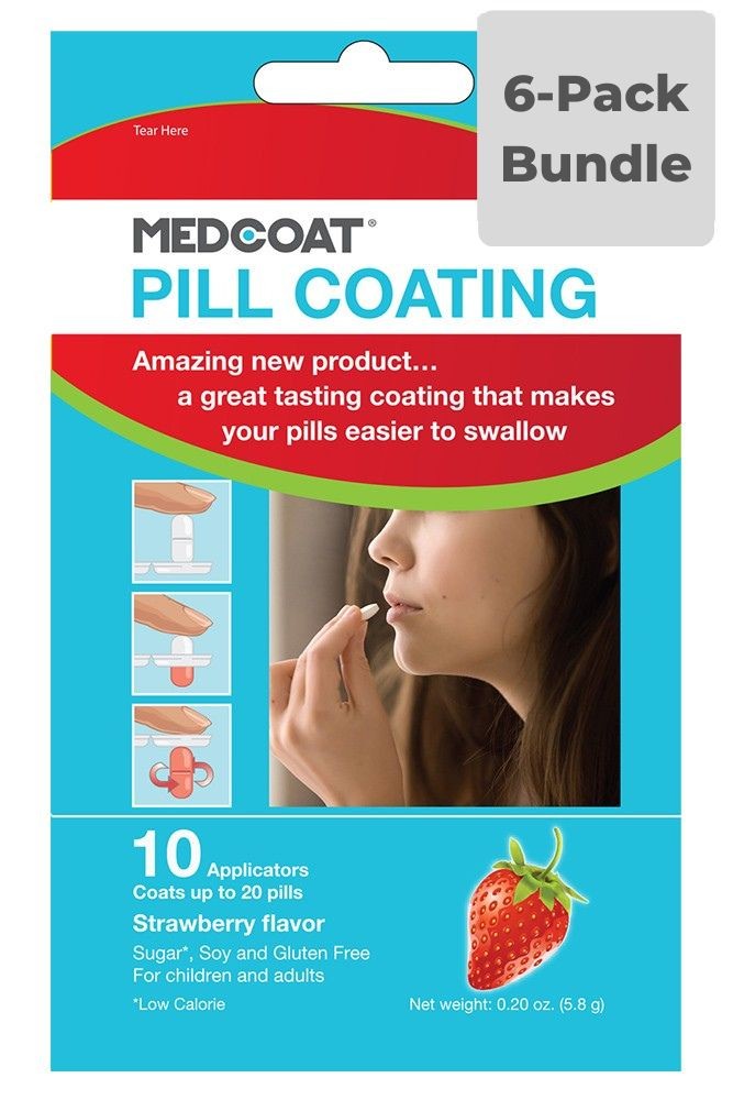 MEDCOAT® Flavored Pill Coating (10 ct.)-4-Pack Bundle (Strawberry Flavor -4 Pack)