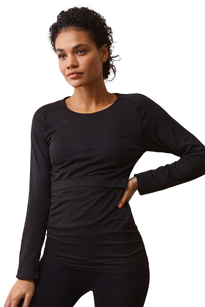 Boob Design Long Sleeved Nursing Sports Top (Black)