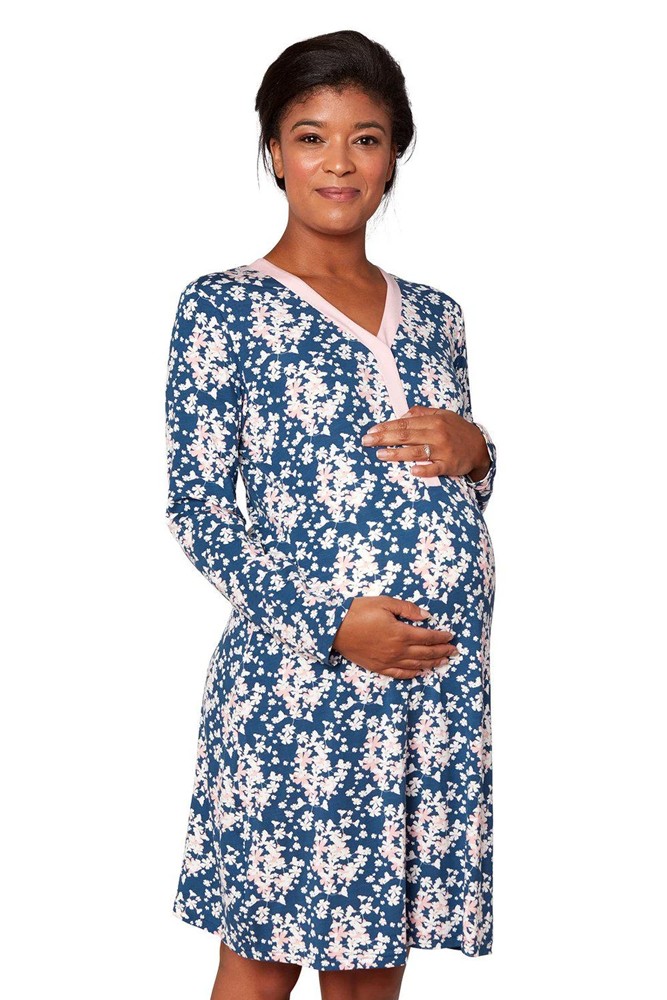Magnetic Me™ Modal Woman's Magnetic Maternity & Nursing LS Gown (Aberdeen)